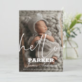 写真モダンHello Birth発表 招待状 (スタンド正面)