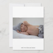 写真モダンHello Birth発表 招待状 (裏面)