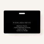 写真モダンIDスタッフ名役職ビジネスロゴ バッジ (裏面)