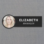 写真モダンID黒 名札