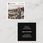 写真モダンInstagramソーシャルメディア白ミニマル色 コーリングカード (正面/裏面)