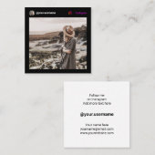 写真モダンInstagramソーシャル・メディミニマルア黒 コーリングカード (正面/裏面)