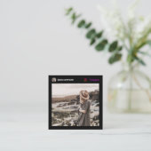 写真モダンInstagramソーシャル・メディミニマルア黒 コーリングカード (スタンド正面)