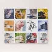 写真モダンInstagram Collage Our Family ジグソーパズル (横)