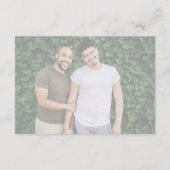 写真モダンLGBTQウェディングレセプション エンクロージャーカード (裏面)