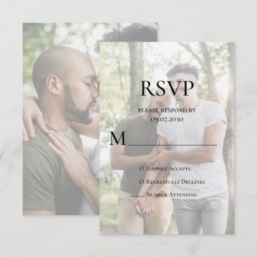 写真モダンLGBTQ 出欠カード (正面/裏面)