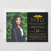 写真モダンMDドクター卒業パーティー 招待状 (正面)