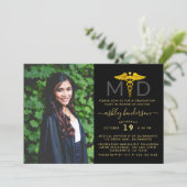 写真モダンMDドクター卒業パーティー 招待状 (スタンド正面)