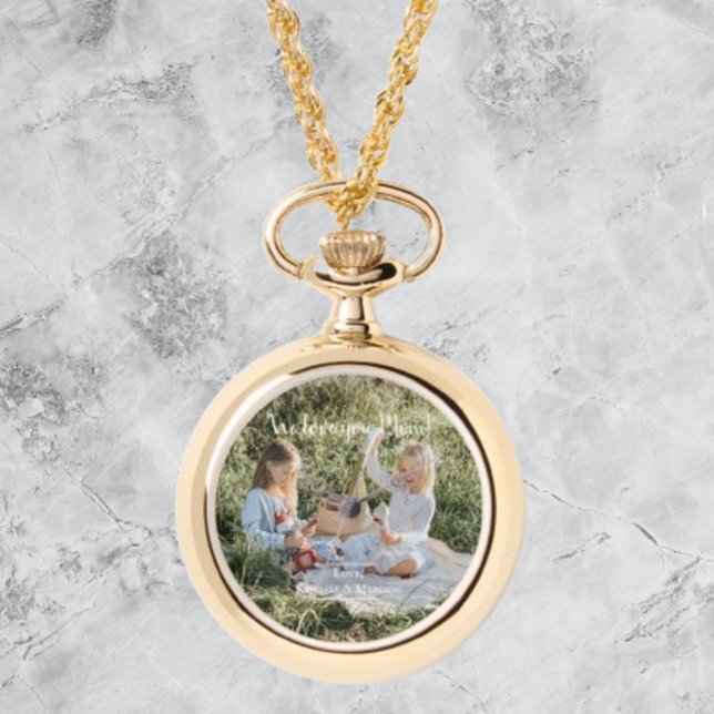 写真モダンMom eWatch Watchが大好き 腕時計 (Modern Photo We Love You Mom Pocket Watch)