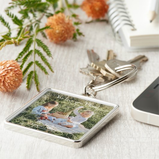 写真モダンMom Keychainが大好き キーホルダー (側面)