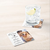 写真モダンPet結婚の犬が日付を保存 スクエアペーパーコースター (インサイチュ)