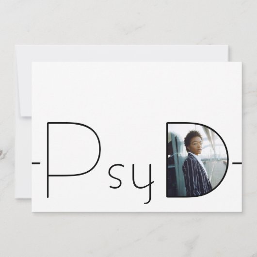 写真モダンPsyD卒業 招待状 (裏面)