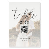 写真モダンQRコードのメ結婚ニュー テーブルナンバー (裏面)