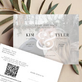 写真モダンQRコードの結婚式の日付を保存 案内ポストカード