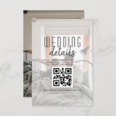 写真モダンQRコードの結婚詳細 エンクロージャーカード (正面/裏面)