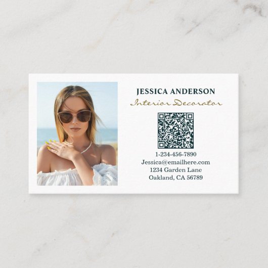 写真モダンQRコードインテリアデコレータ 名刺 (正面)