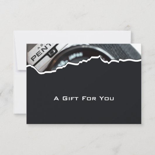 写真モダンQRコードギフト証明書注C ノートカード (正面)