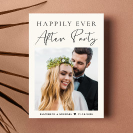 写真モダンQRコードクリームウェディングレセプション 招待状