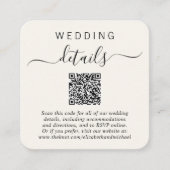 写真モダンQRコードクリーム結婚の詳細 エンクロージャーカード (正面)