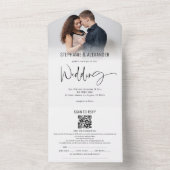 写真モダンQRコードゲスト名アドレ結婚ス オールインワン招待状 (内側)