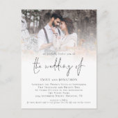 写真モダンQRコードスクリプ結婚ト インビテーションポストカード (正面)