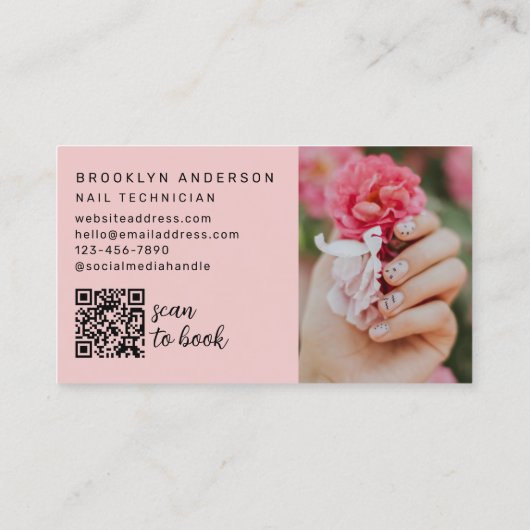 写真モダンQRコードネイルアーティスト 名刺 (裏面)