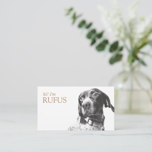 写真モダンQRコードパーソナライズされたビジネスの追加 名刺 (スタンド正面)