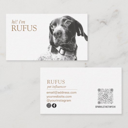 写真モダンQRコードパーソナライズされたビジネスの追加 名刺 (正面/裏面)