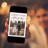 写真モダンQRコードピンクウェディングレセプション 案内状