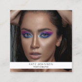 写真モダンQRコードフォトグラファー スクエア名刺 (正面)