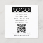 写真モダンQRコードフォトグラファー スクエア名刺 (裏面)