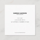 写真モダンQRコードフォトグラファー スクエア名刺 (裏面)