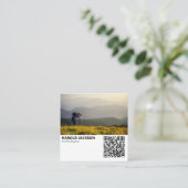 写真モダンQRコードフォトグラファー スクエア名刺 (スタンド正面)