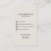 写真モダンQRコードフォトグラファー 名刺 (裏面)