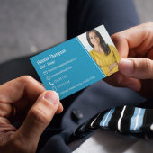 写真モダンQRコードブルー |お客様との接続 名刺