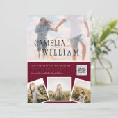 写真モダンQRコード救日の結婚式 招待状 (スタンド正面)