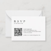 写真モダンQRコード結婚のミニRSVPカード ノートカード (正面)