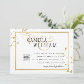 写真モダンQRコード結婚式の招待ま救たは日付 (スタンド正面)