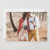 写真モダンQRコード結婚式の招待ま救たは日付 (裏面)