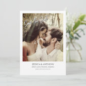 写真モダンQRコード結婚式の日付を保存 招待状 (スタンド正面)