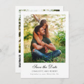 写真モダンQRコード結婚式日付の保存 (正面/裏面)