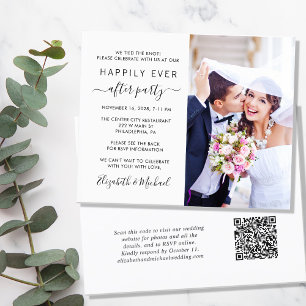 写真モダンQRコード結婚披露宴招待状