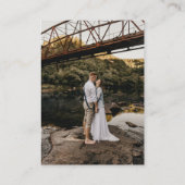 写真モダンQRコード結素朴婚RSVPタイプ エンクロージャーカード (裏面)