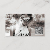 写真モダンQRコード&ソーシャルメディアNoロゴクラフト 名刺 (裏面)