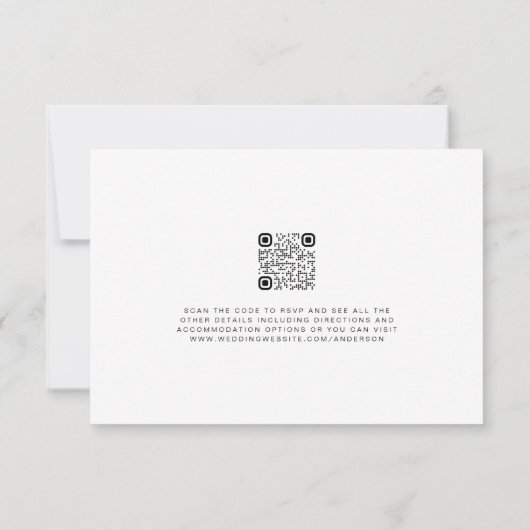 写真モダンQRコードRSVP結婚の3つ 招待状 (裏面)