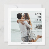 写真モダンQRコードWebサイト日付の保存 招待状 (正面)