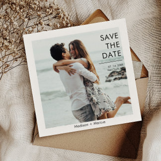 写真モダンQRコードWebサイト日付の保存 招待状