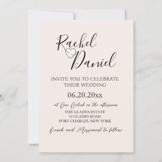 写真モダンQRコー結婚ド 招待状 (正面)