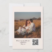 写真モダンQRコー結婚ド 招待状 (裏面)