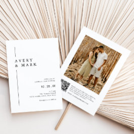 写真モダンQRコー結婚ド 招待状